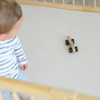 Large Padded Play Mat - English World Map/Herringbone (Beige)