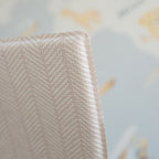 Large Padded Play Mat - English World Map/Herringbone (Beige)