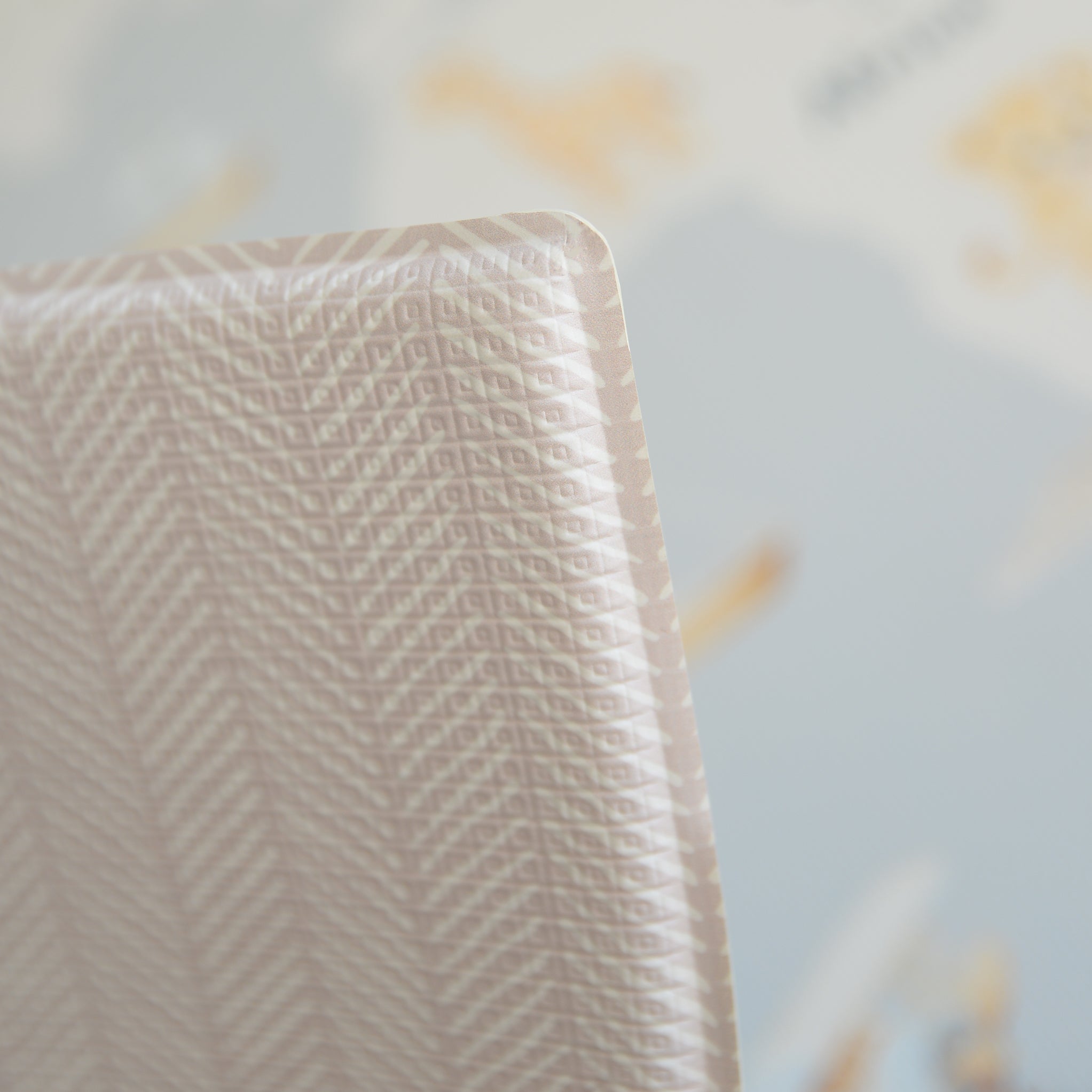 Large Padded Play Mat - English World Map/Herringbone (Beige)